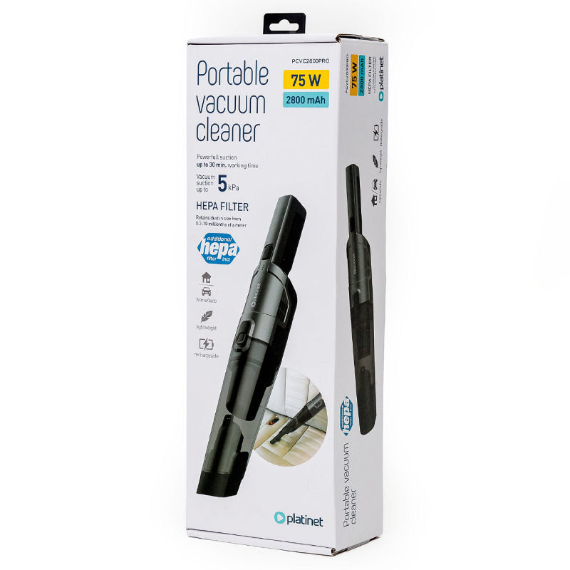 Aspirator auto portabil cu filtru HEPA și putere de aspirare până la 5 kPa Platinet PCVC2800PRO
