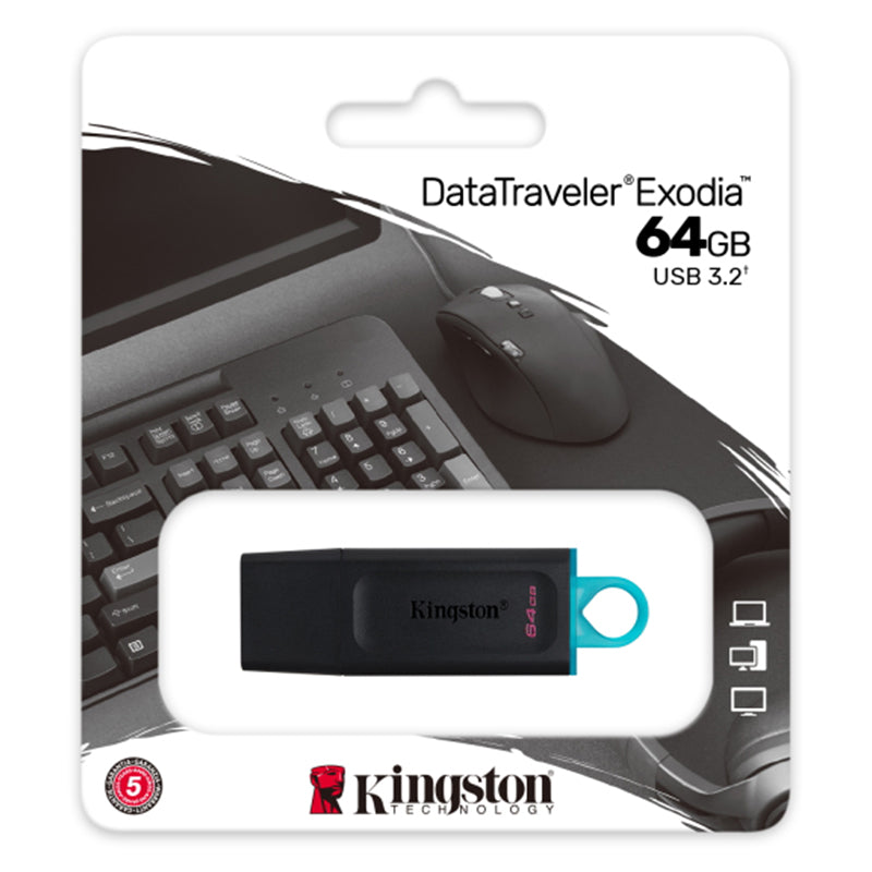 Stick de memorie USB DataTraveler Exodia de 64 GB cu USB 3.2 Gen 1 Kingston PENKIN00041