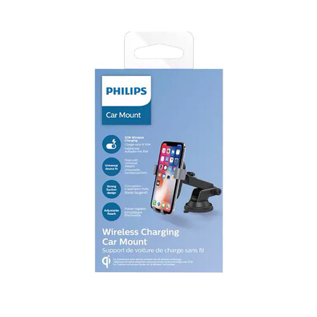 Suport auto telefon cu încărcare wireless Qi 10 W și montare pe grila de ventilație Philips PH-DLK3532Q