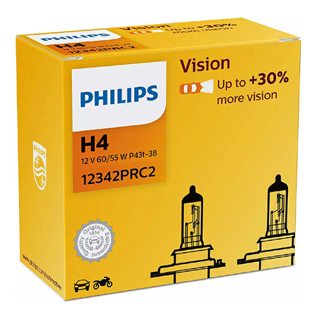 Set 2 becuri auto Vision H4 12 V 60/55 W cu soclu P43t-38 Philips PH-H4