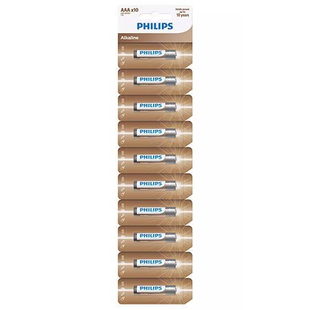 Baterii alcaline AAA LR03 de 1,5 V în blister, set 10 bucăți Philips PH-LR03AL10S