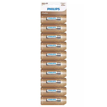Baterii alcaline AAA LR03 de 1,5 V în blister, set 10 bucăți Philips PH-LR03AL10S