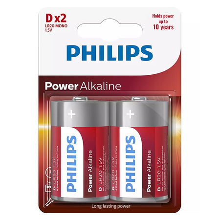 Set 2 baterii alcaline D LR20 de 1,5 V Philips PH-LR20P2B/10