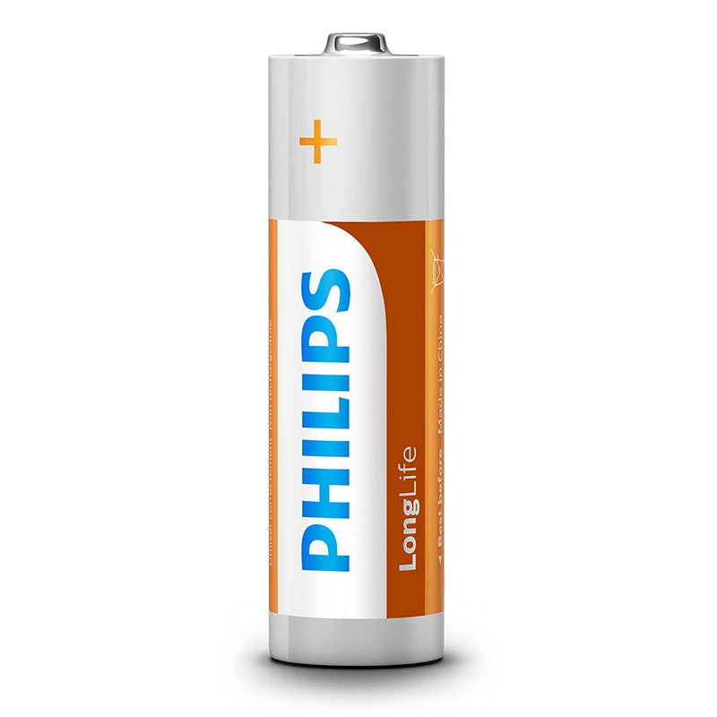 Set de baterii AA R6 LongLife cu clorură de zinc, 1,5 V și 4 bucăți Philips PH-R6L4B/10