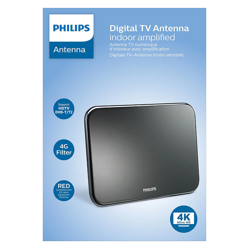 Antena TV digitală 4K, amplificare 42 dB, interior, Philips PH-SDV6224