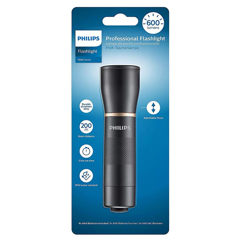 Lanternă LED din aluminiu de 600 lumeni cu distanță de iluminare de 200 m Philips PH-SFL7001T