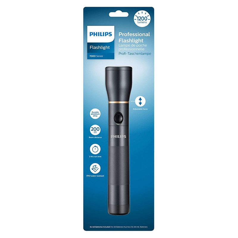 Lanternă LED din aluminiu cu 1200 lumeni și alimentare 6 AA Philips PH-SFL7002T