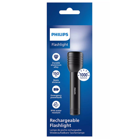 Lanternă LED reîncărcabilă IPX4 cu 1000 lumeni și distanță de iluminare de 150 m Philips PH-SFL7005R
