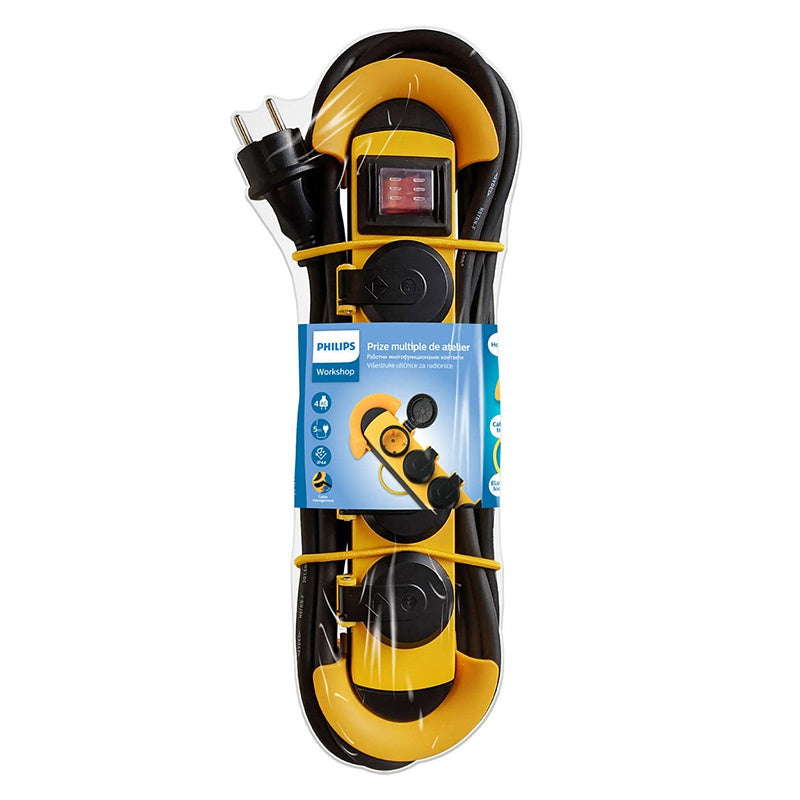 Prelungitor cu 4 prize IP44 și cablu de 5 m Philips PH-SPN5140YC