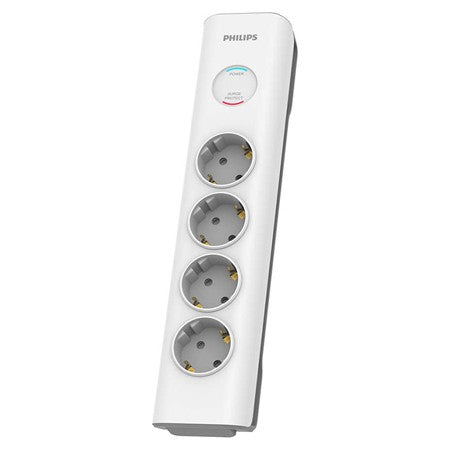 Prelungitor cu protecție la supratensiune cu 4 prize Schuko și cablu de 2 m Philips PH-SPN7040WA