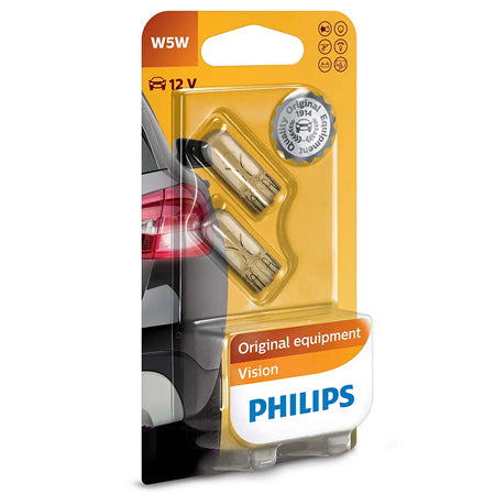 Set 2 becuri auto W5W de 12 V și 5 W Vision Philips PH-W5W