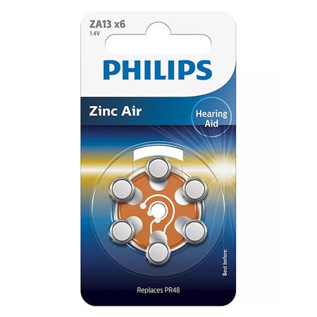 Baterii auditive zinc-air 1,4 V în set de 6 bucăți Philips PH-ZA13B6A/00