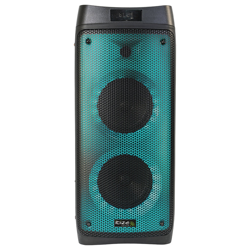 Boxă portabilă LED 2×6.5" 100 W Bluetooth, USB, microSD Ibiza Sound PHANTOM
