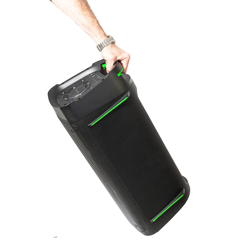Boxă portabilă LED 2×6.5" 100 W Bluetooth, USB, microSD Ibiza Sound PHANTOM
