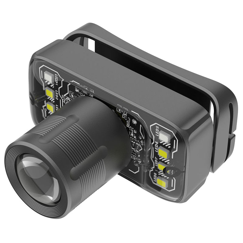 Lanternă frontală LED cu zoom telescopic și baterie de 500 mAh cu încărcare USB-C PHL2922
