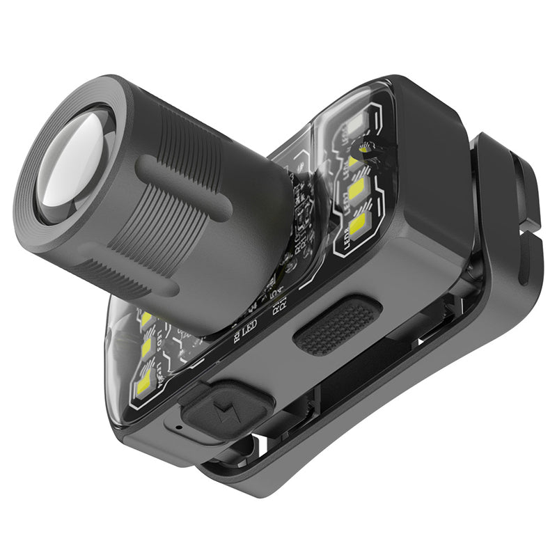 Lanternă frontală LED cu zoom telescopic și baterie de 500 mAh cu încărcare USB-C PHL2922