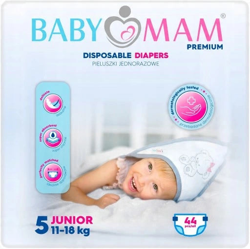 Scutece Bebelusi Unica Folosinta, Babymam, Nr 5, 44 Buc
