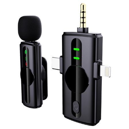 Set microfon lavalieră wireless 2,4 GHz cu anularea zgomotului și receptori 3 în 1 Platinet PLMM11