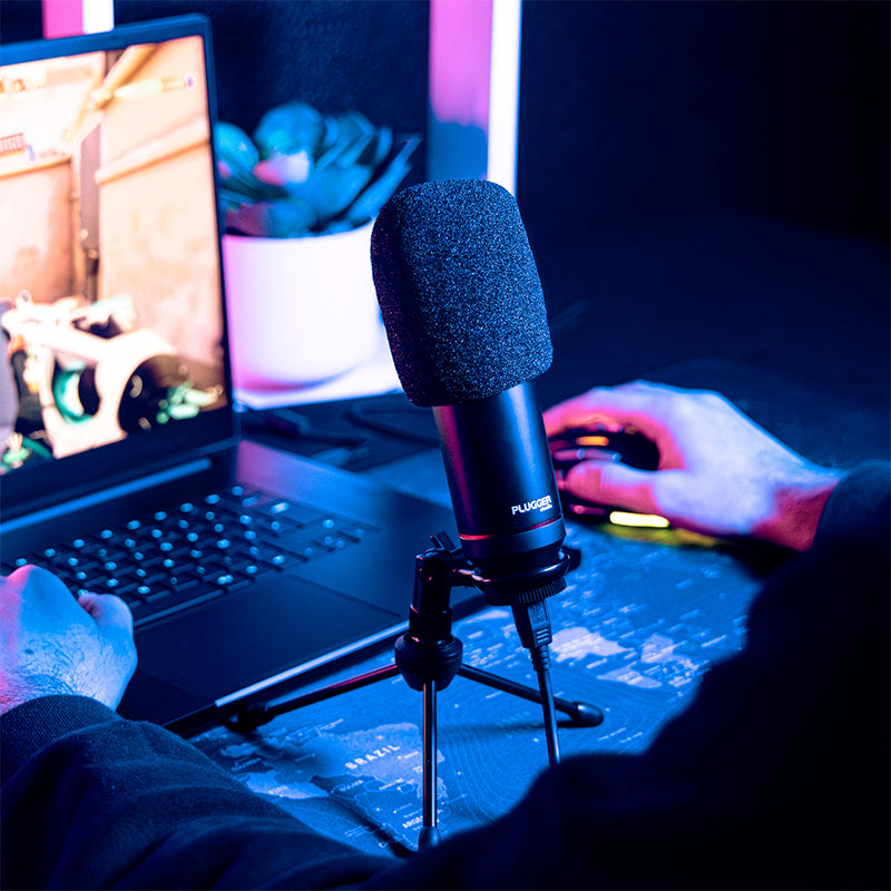 Microfon USB pentru studio, streaming și podcast Plugger PLUMUSB20