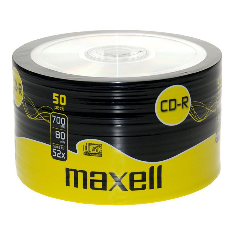 Set 50 discuri CD-R de 700 MB/80 min cu viteză de scriere 52x Maxell PLY0034