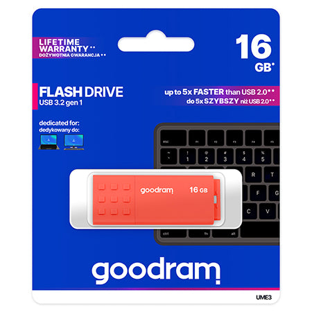 Stick de memorie USB UME3 de 16 GB cu USB 3.2 Gen 1 Goodram PLYFD16GGUM3O