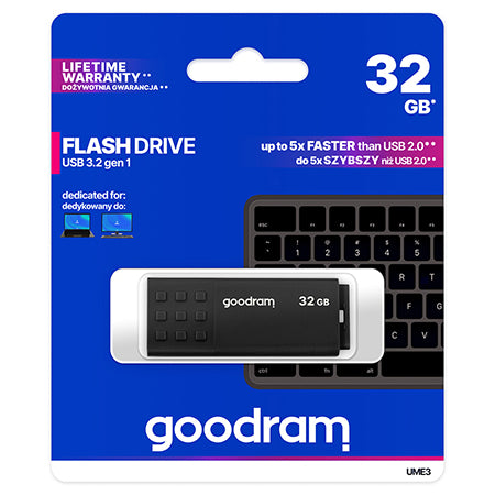 Memorie USB UME3 de 32 GB cu USB 3.2 Gen 1 Goodram PLYFD32GGUM3