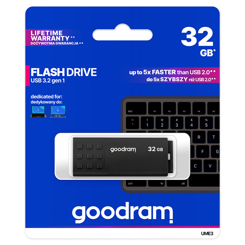 Memorie USB UME3 de 32 GB cu USB 3.2 Gen 1 Goodram PLYFD32GGUM3