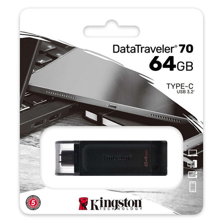 Memorie USB DT70 de 64 GB cu USB 3.2 Tip-C Kingston PLYFD64GDT70