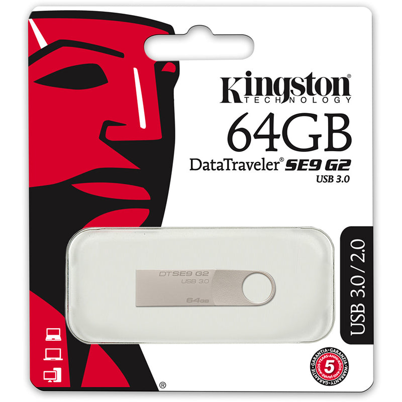 Stick de memorie USB Kingston Data Traveler SE9 de 64 GB cu USB 3.0 PLYFD64GKS
