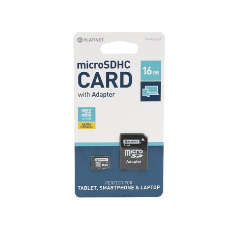 Card microSD 16 GB clasa 10 cu adaptor SD Platinet PLYMSD16GPL