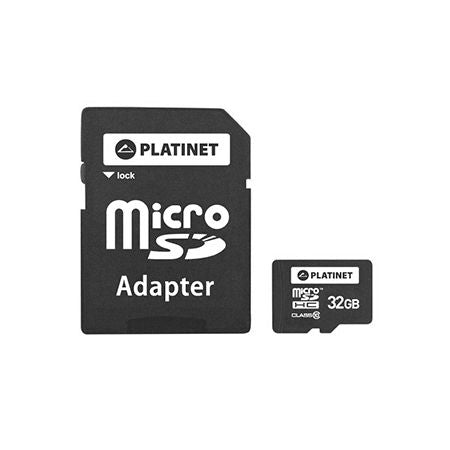 Card microSD cu adaptor de 32 GB Clasa 10 Platinet PLYMSD32GPL10
