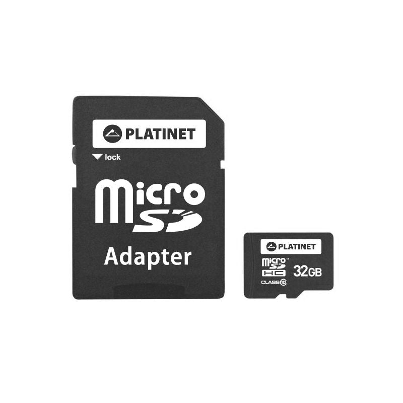 Card microSD cu adaptor de 32 GB Clasa 10 Platinet PLYMSD32GPL10