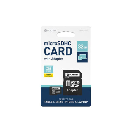 Card microSD cu adaptor de 32 GB Clasa 10 Platinet PLYMSD32GPL10