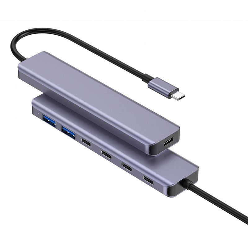 Hub USB-C 7 în 1 cu PD 100 W și transfer 10 Gbps din aluminiu Platinet PMH22