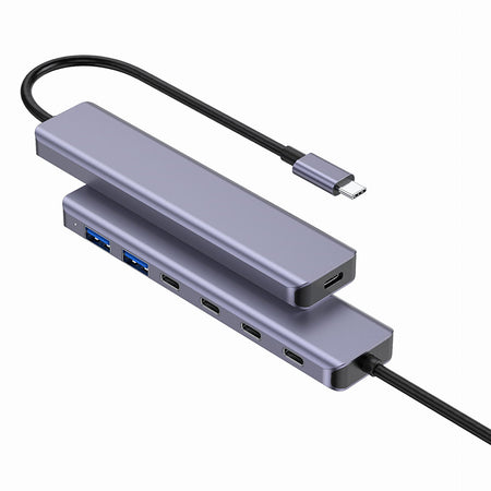 Hub USB-C 7 în 1 cu PD 100 W și transfer 10 Gbps din aluminiu Platinet PMH22