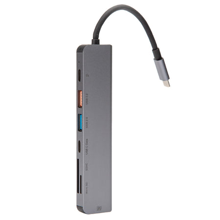 Hub USB-C 7 în 1 cu HDMI 4K și încărcare PD 100 W din aluminiu Platinet PMH9997B