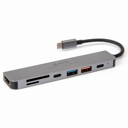 Hub USB-C 7 în 1 cu HDMI 4K și încărcare PD 100 W din aluminiu Platinet PMH9997B