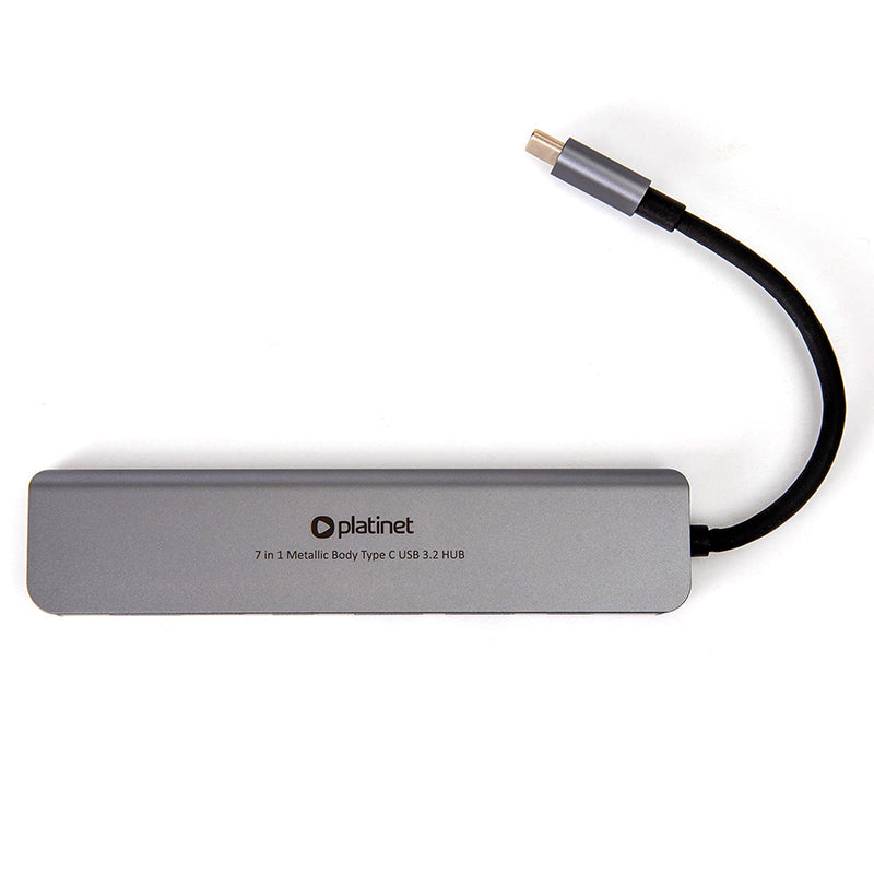 Hub USB-C 7 în 1 cu HDMI 4K și încărcare PD 100 W din aluminiu Platinet PMH9997B
