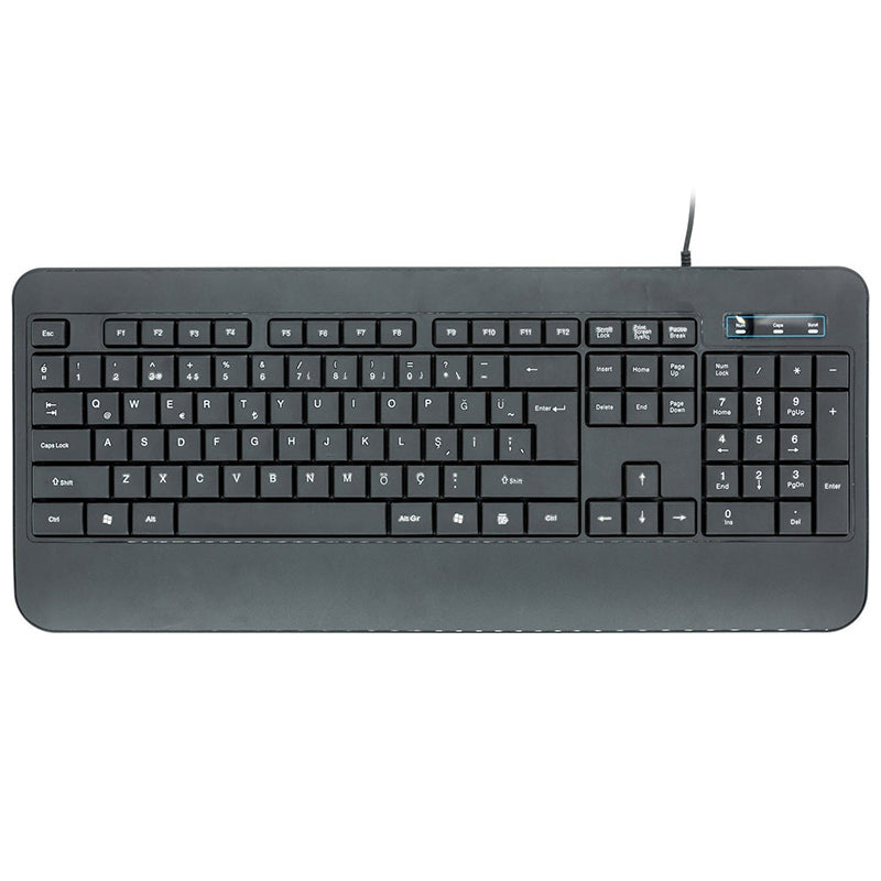 Tastatură USB cu fir clasică neagră K110 cu bloc numeric Platinet PMK110B