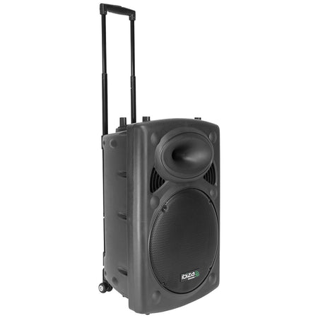 Boxă portabilă de 38 cm și 800 W cu Bluetooth și 2 microfoane wireless Ibiza Sound PORT15VHF-BT
