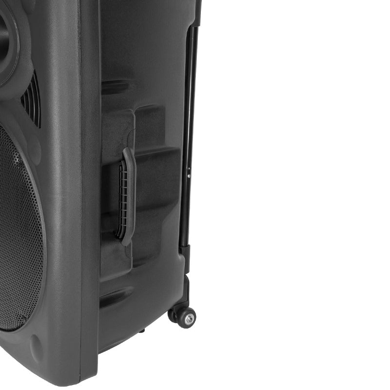 Boxă portabilă de 38 cm și 800 W cu Bluetooth și 2 microfoane wireless Ibiza Sound PORT15VHF-BT