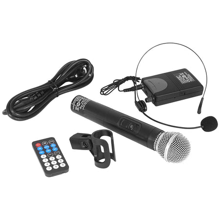 Boxă portabilă de 38 cm și 800 W cu Bluetooth și 2 microfoane wireless Ibiza Sound PORT15VHF-BT
