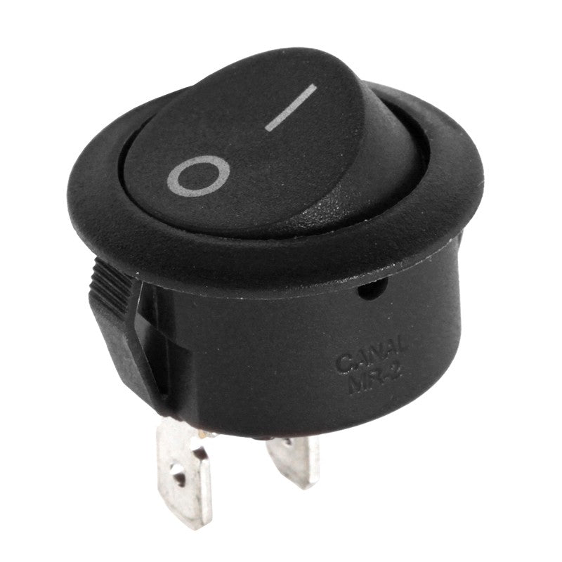 Întrerupător simplu 6 A/250 V negru cu diametru de 18 mm PRK0081