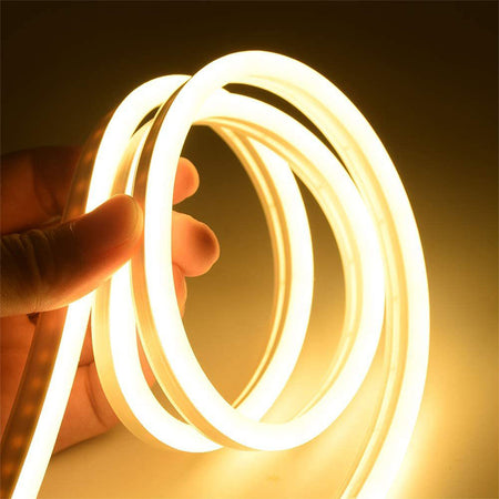 Bandă LED COB flexibilă cu lumină alb cald 3000 K pe rolă de 100 m și lățime de 10 mm PS-1503
