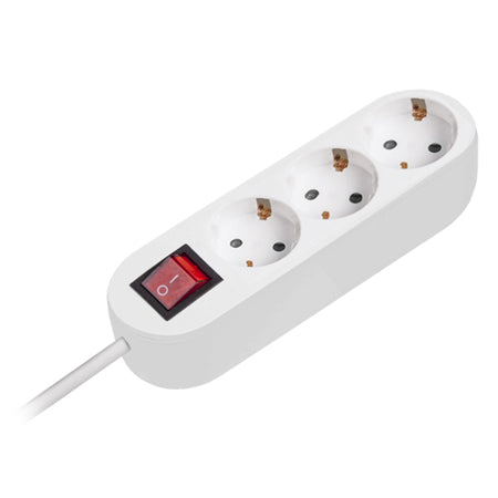 Prelungitor cu întrerupător cu 3 prize și cablu 3×1,5 mm² de 2 m PS-3X2S