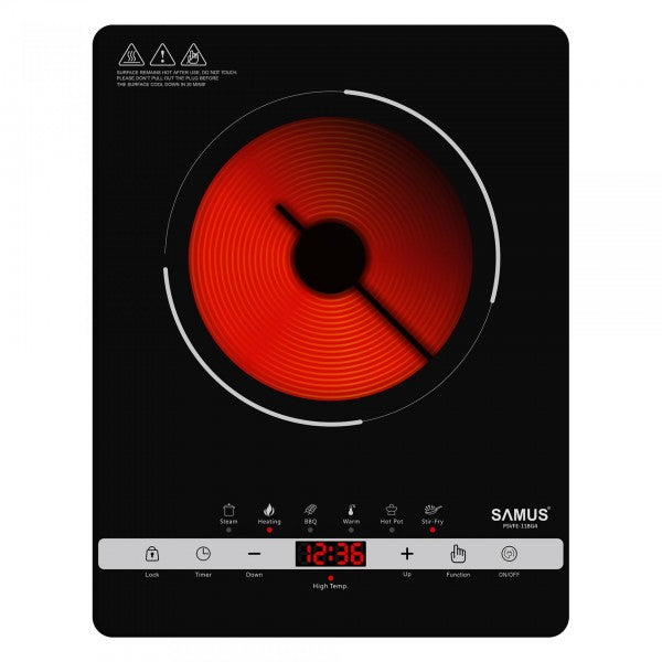 Plita Electrica Vitroceramica Samus 2000 W,, Neagra