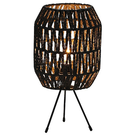 Veioză din rattan neagră cu soclu E14 și înălțime 30,5 cm Platinet PTL7027