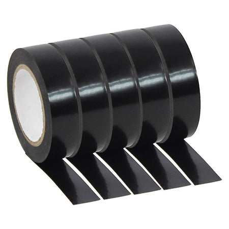 Set 5 bucăți bandă izolatoare neagră PVC 10 m × 15 mm Plugger PVC-BLACK