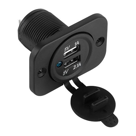 Priză auto montabilă cu 2 porturi USB 5 V pentru 12-24 V Peiying PY-CHR0001