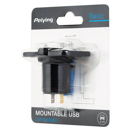 Priză auto montabilă cu 2 porturi USB 5 V pentru 12-24 V Peiying PY-CHR0001